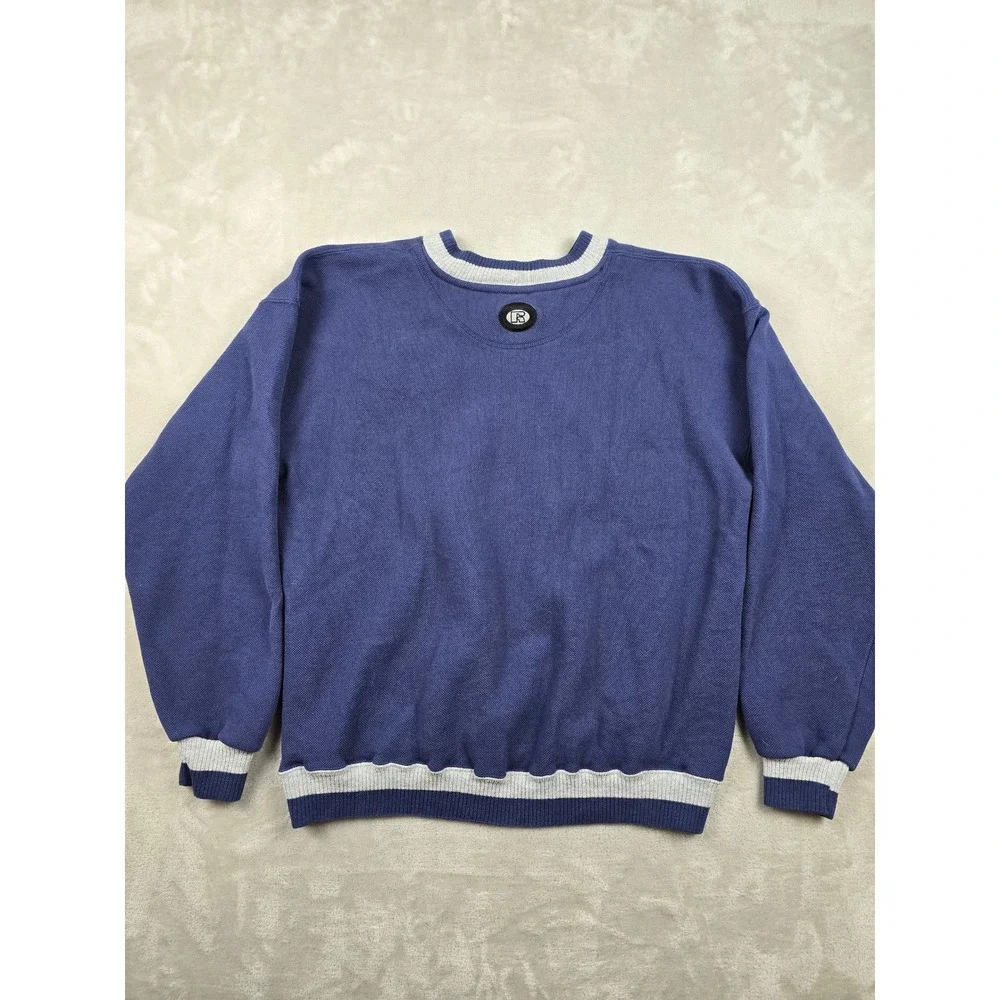 Vintage Penn State V-Neck Pique Sweater Men XL Fit L Blue Nittany Lions USA Made